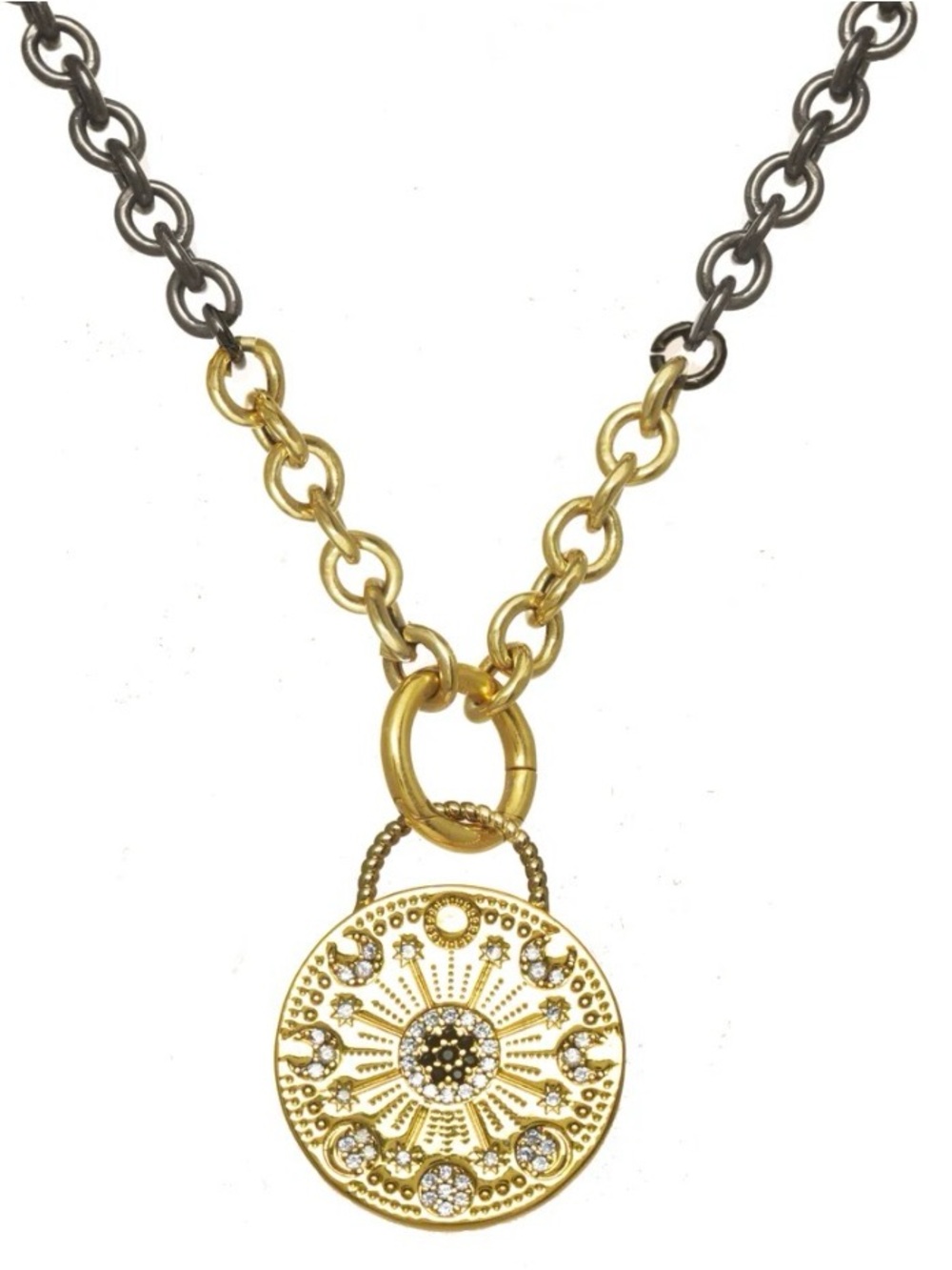 Rachel Reinhardt Mixed Metal Mandala Necklace NWT $172